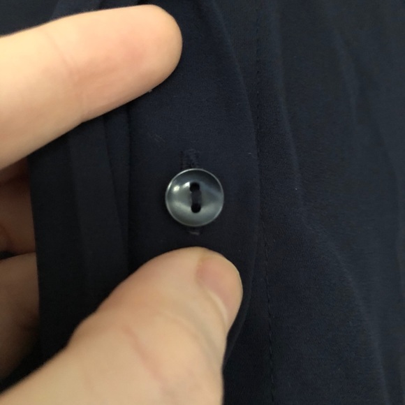 Navy v-neck blouse, M - Picture 2 of 3